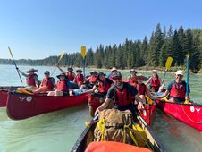 Raft up on Athabasca river