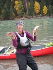 Fishing on canoe tour