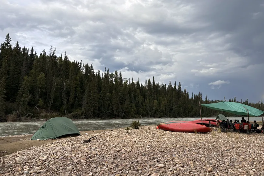Camp along Athabasca River