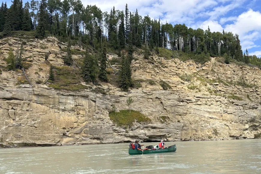 Canoeing in Alberta canyon