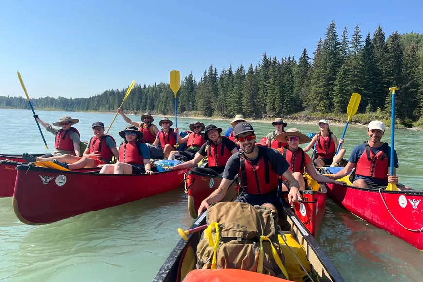 Raft up on Athabasca river