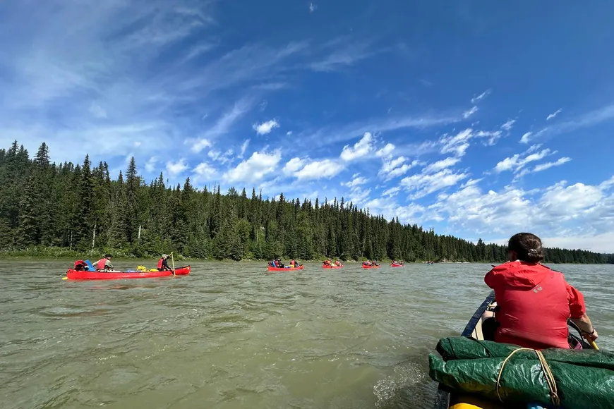 Canoeing down the Athabasca