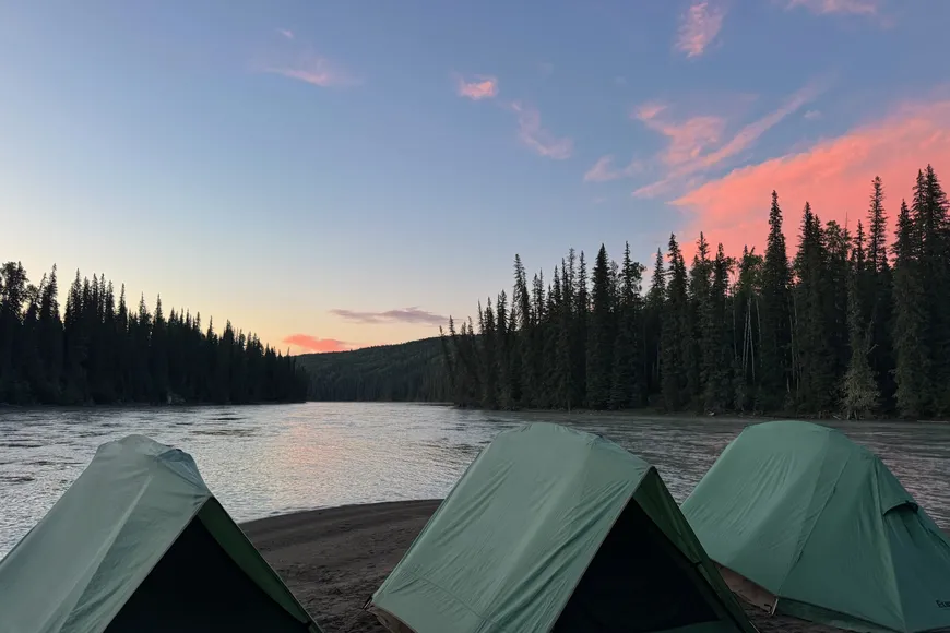 Camping on Alberta river