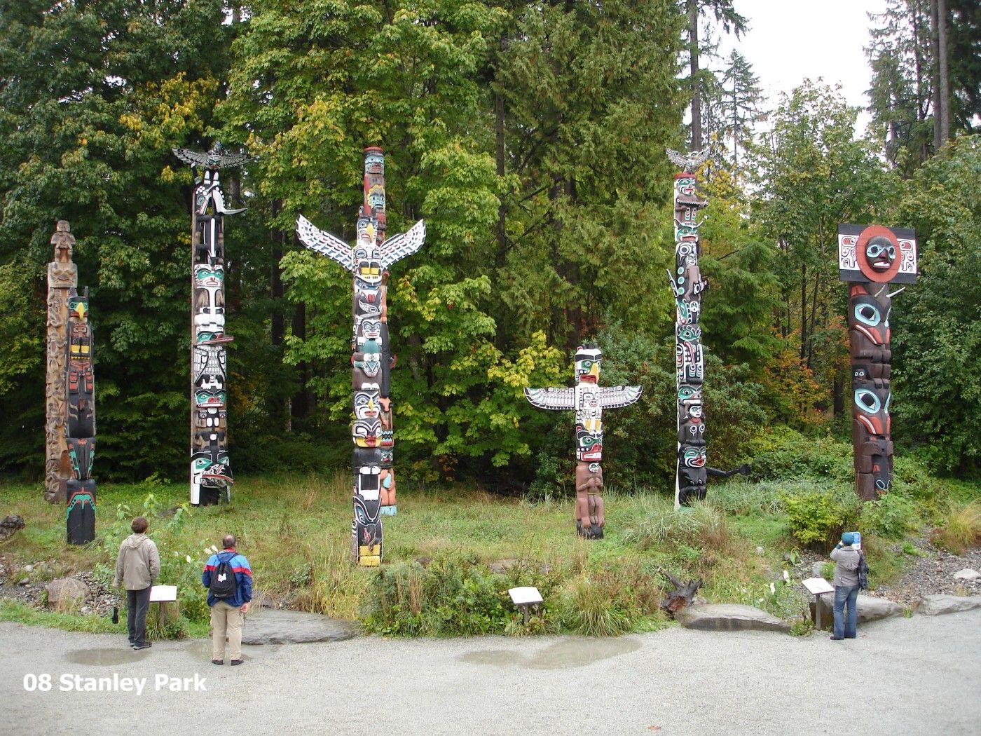 totem poles in stanley park, vancouver