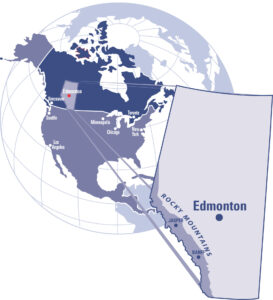 map of canada, alberta, edmonton, Timberwolf Tours