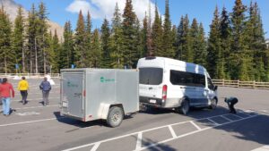 mini bus, bus tour, rocky mountains, hiking Canadian rockies