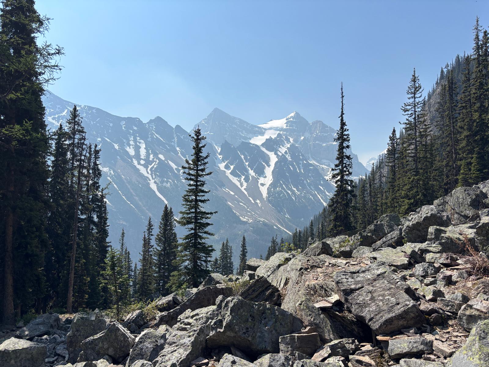Snow caped mountains in Alberta's Rockies