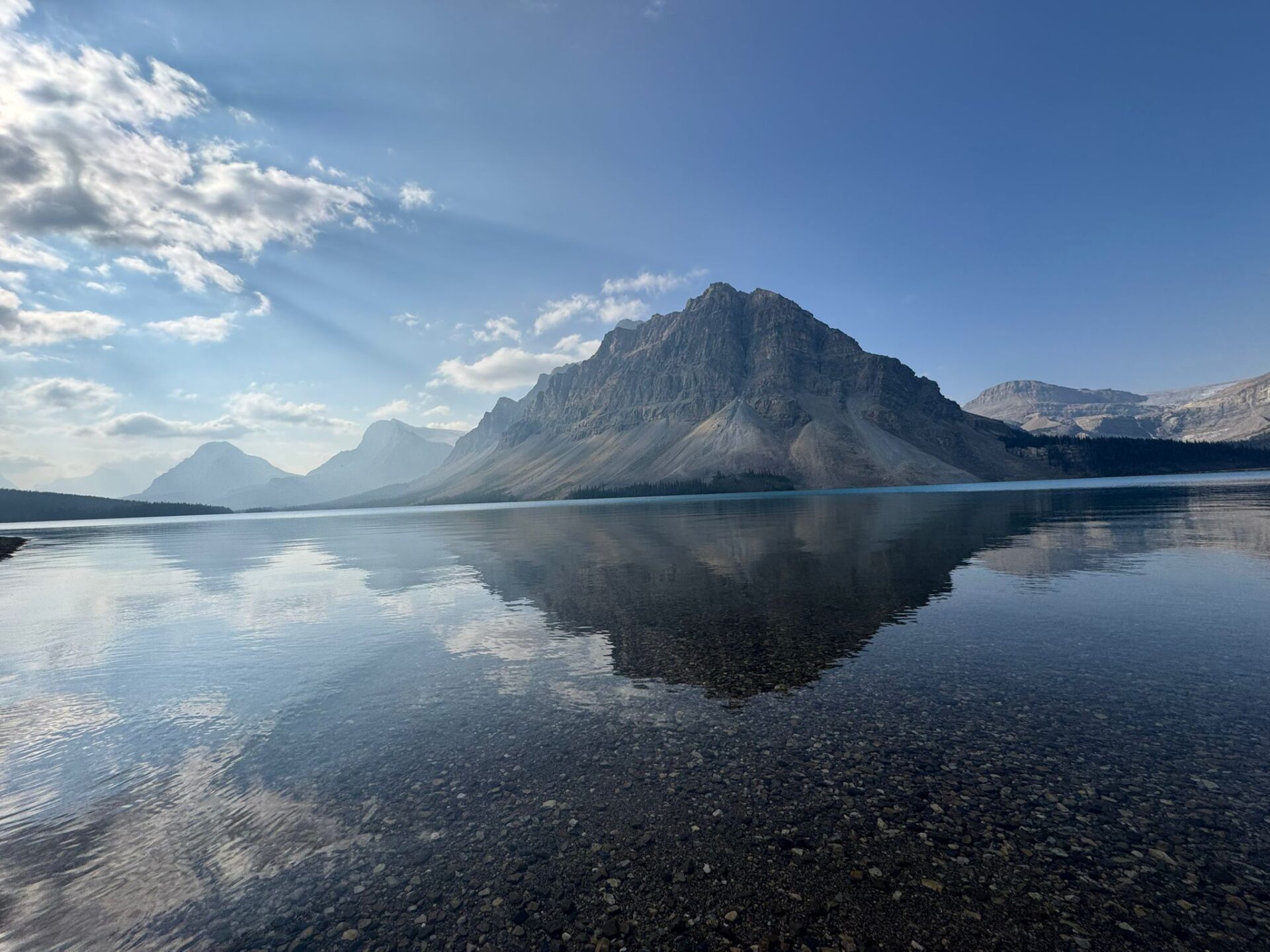 a lake the looks like glass in Alberta